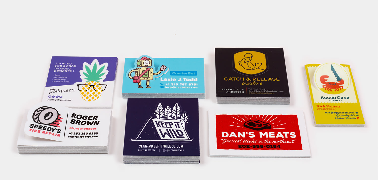 Business card hotsell and stickers