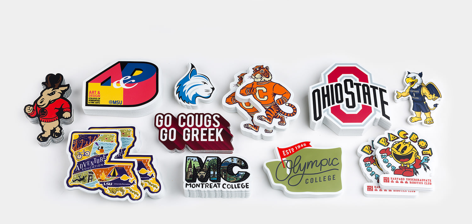 Custom college stickers Sticker Mule