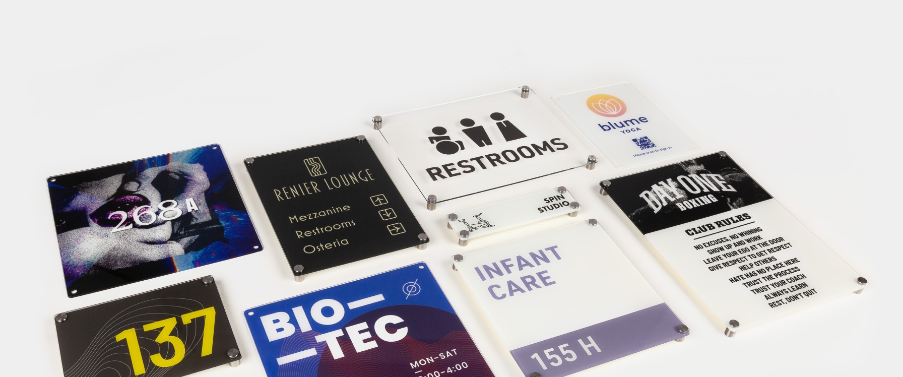 Acrylic signs store