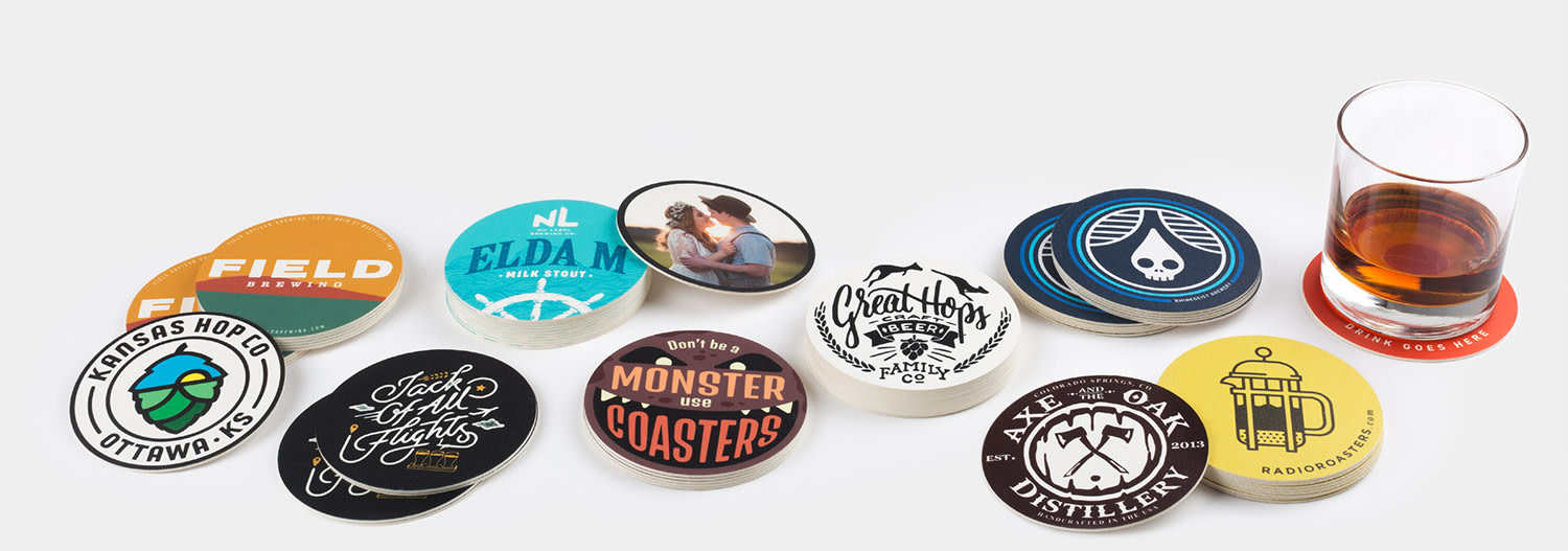 Personalized cardboard drink hot sale coasters