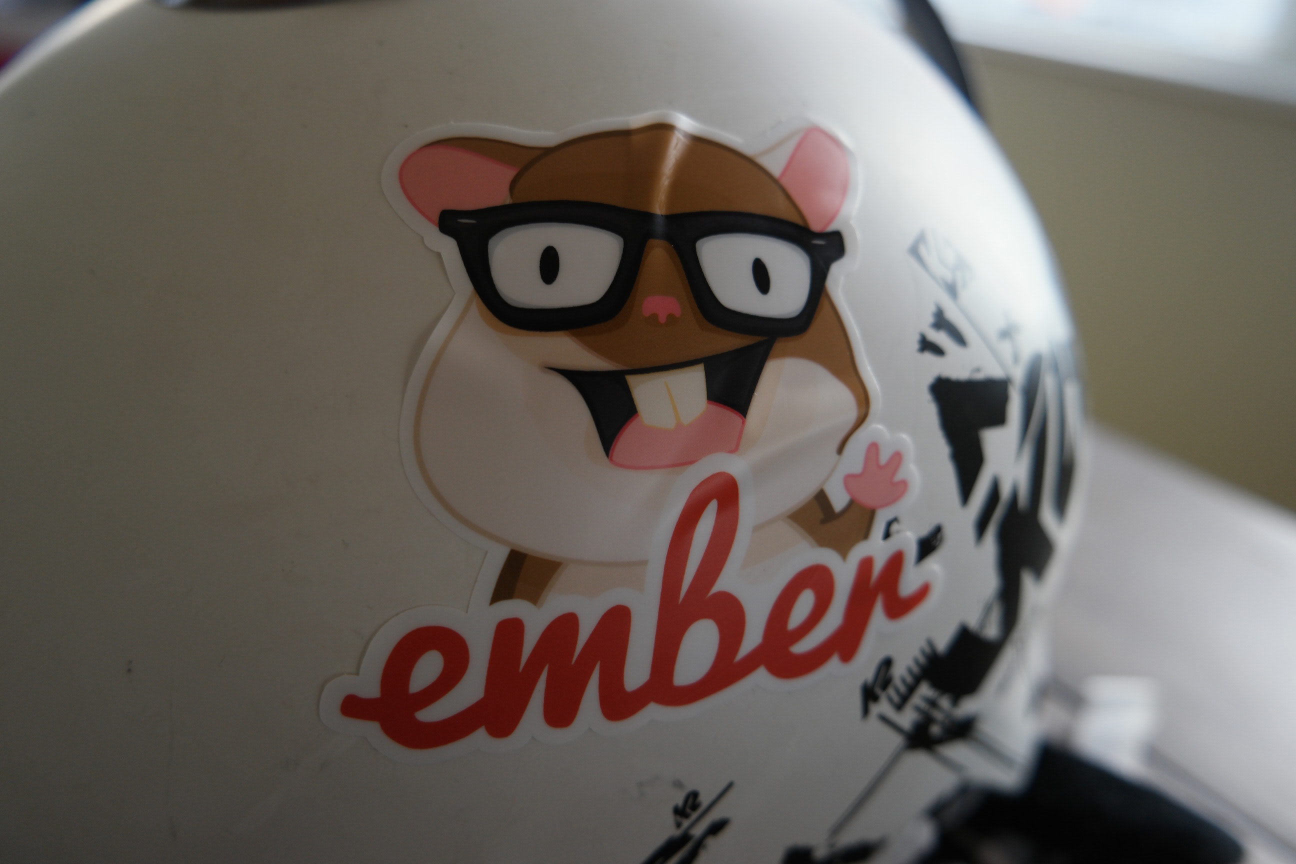 Helmet stickers on curved surface
