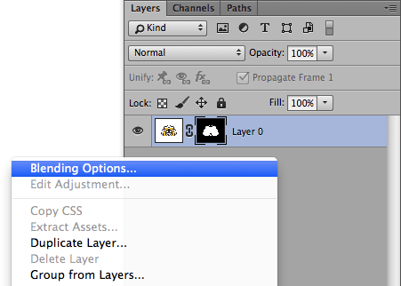 blending options in Photoshop