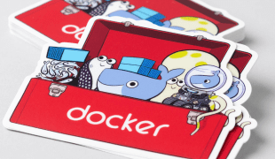 A product use picture from Sticker Mule. In this case: docker-stickers