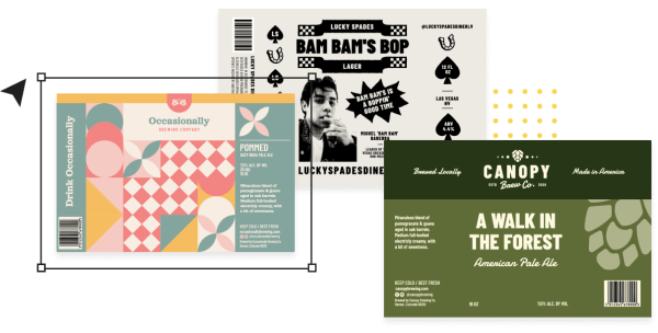 Gestalten und entwerfen Sie Bieretiketten online mit einem Tool namens Studio