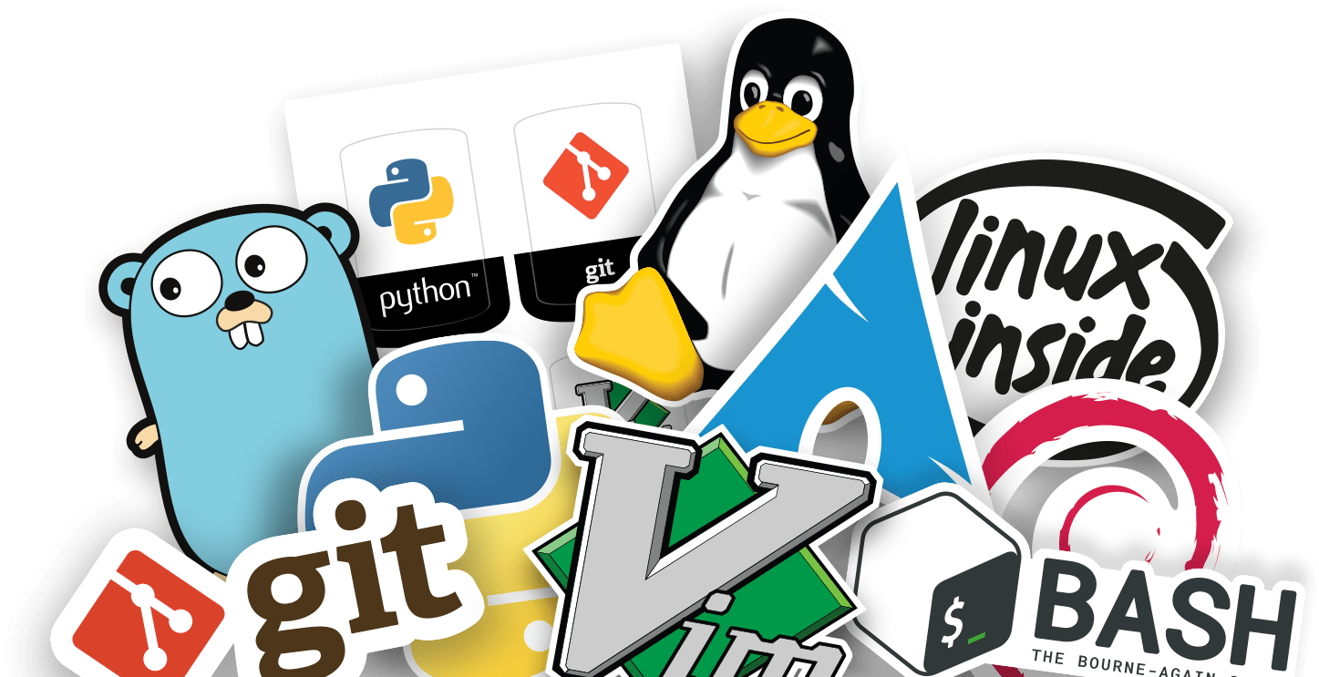 Muestra de stickers Linux