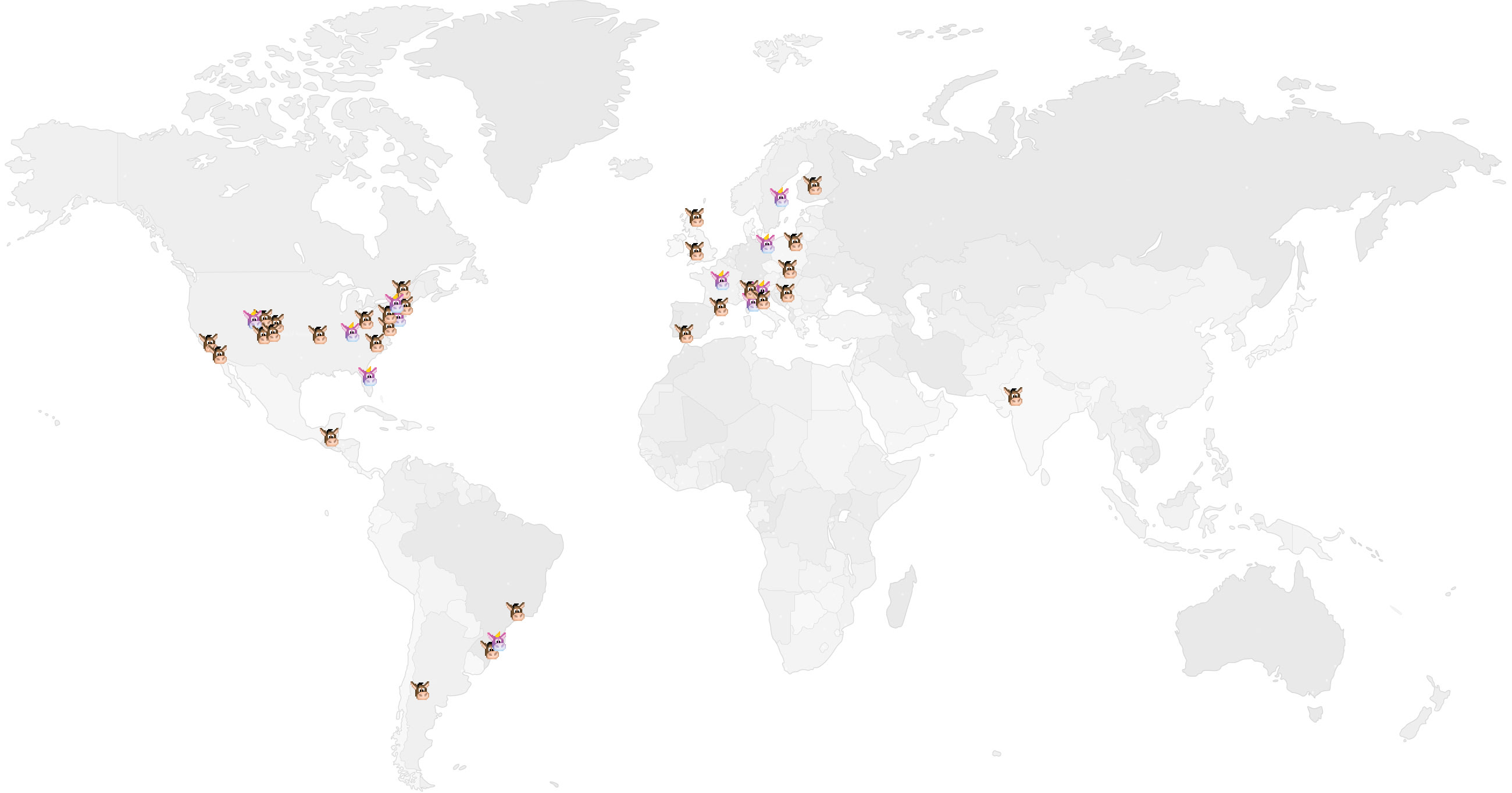 Une carte avec la localisation de tous les employés